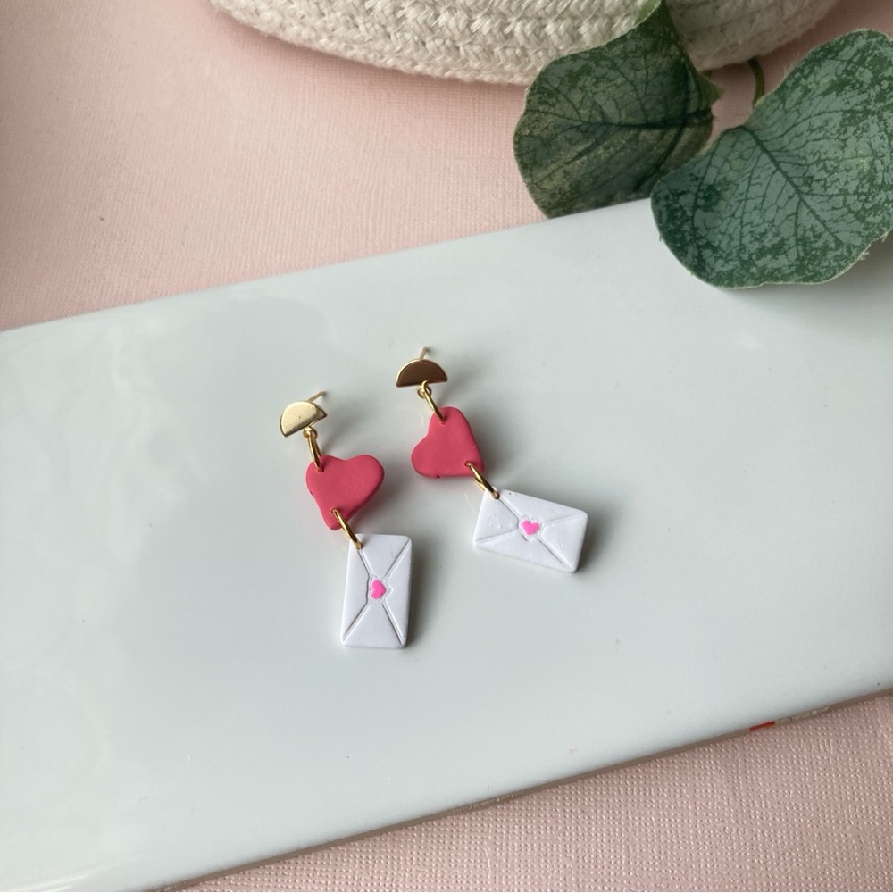 Handmade Valentine’s Day Polymer Clay Earrings - NEW